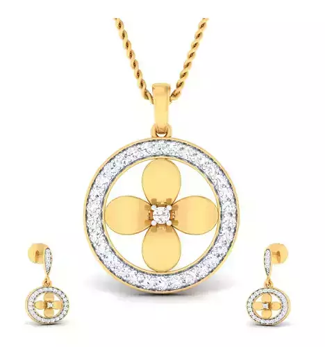 Women pendant-earrings set 3dm mgx render detail 3D print model