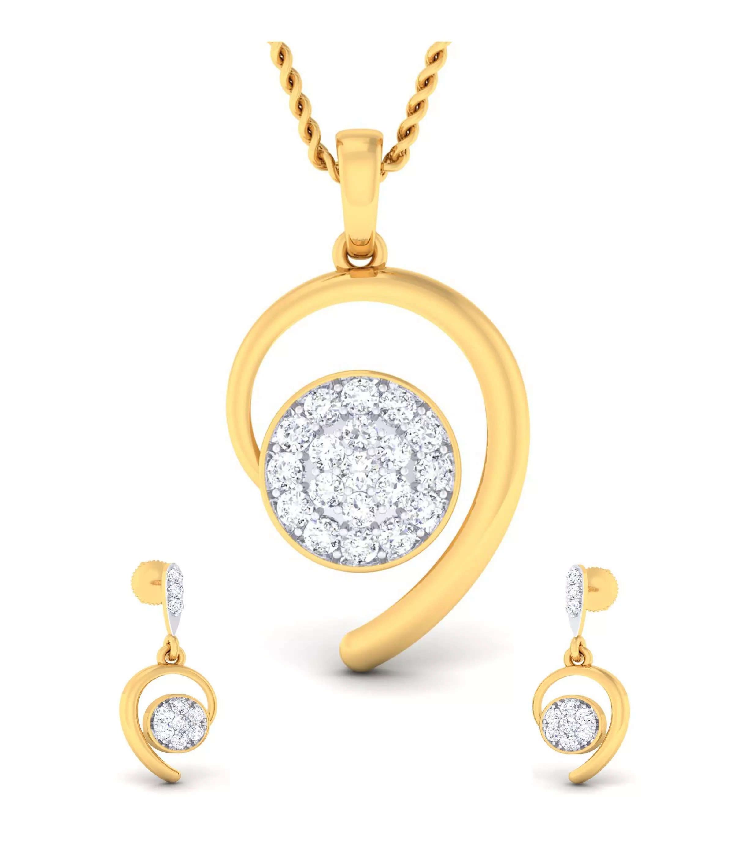 Women pendant-earrings set 3dm mgx render detail 3D print model 3D print model_0