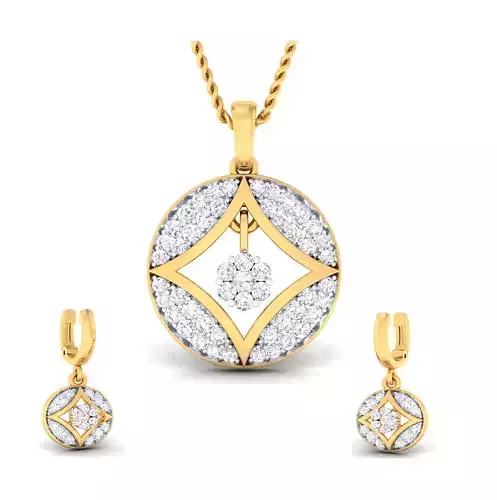 Women pendant-earrings set 3dm mgx render detail 3D print model