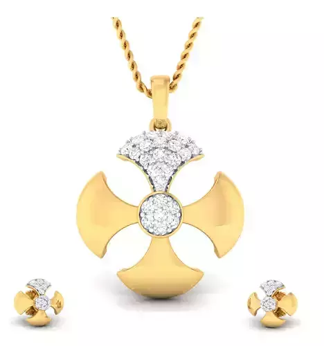 Women pendant-earrings set 3dm mgx render detail 3D print model 3D print model