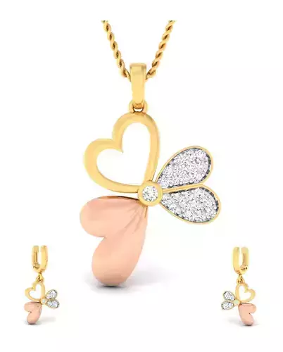 Women pendant-earrings set 3dm mgx render detail 3D print model