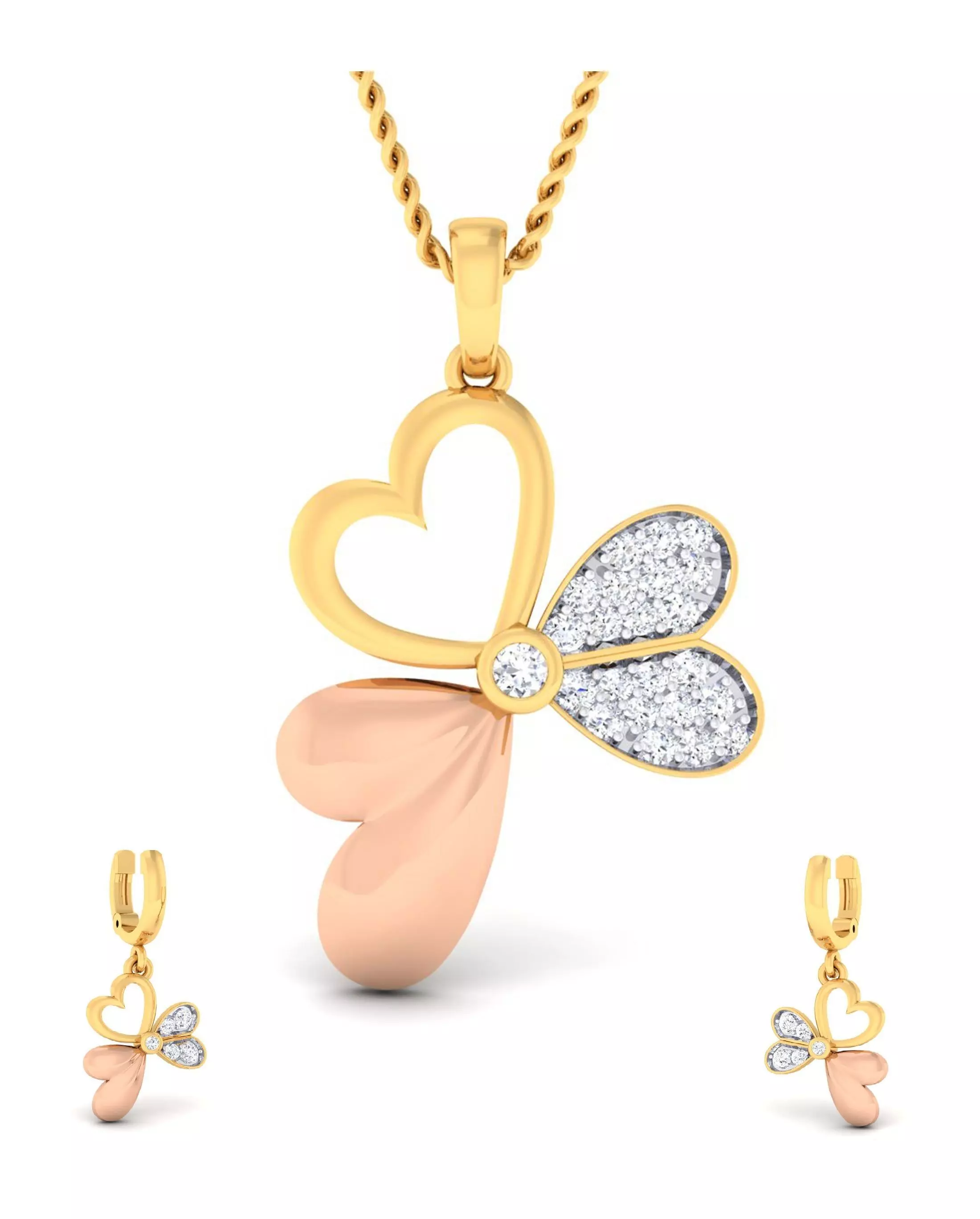 Women pendant-earrings set 3dm mgx render detail 3D print model 3D print model_0