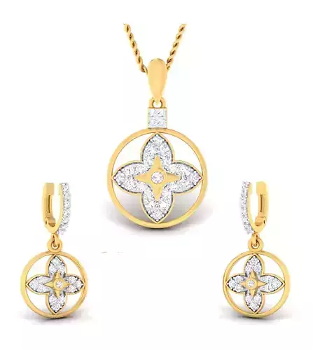 Women pendant-earrings set 3dm mgx render detail 3D print model