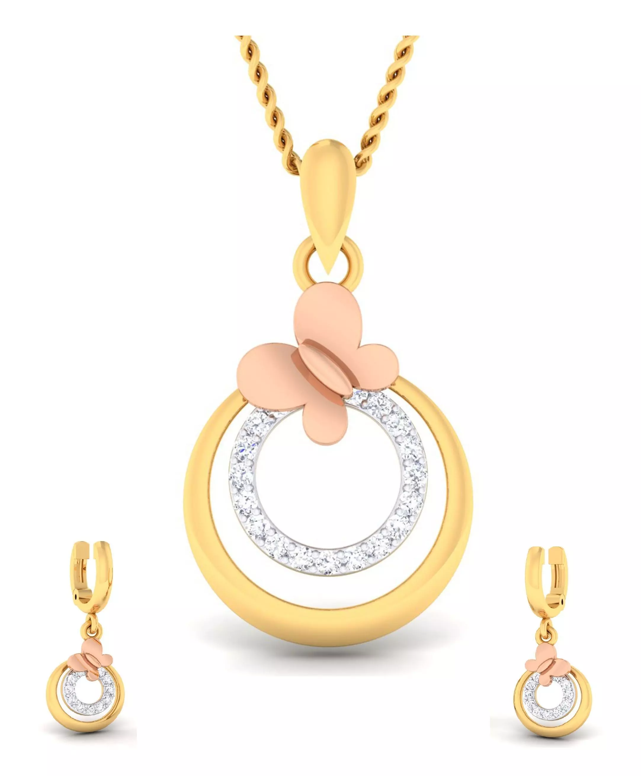 Women pendant-earrings set 3dm mgx render detail 3D print model 3D print model_0