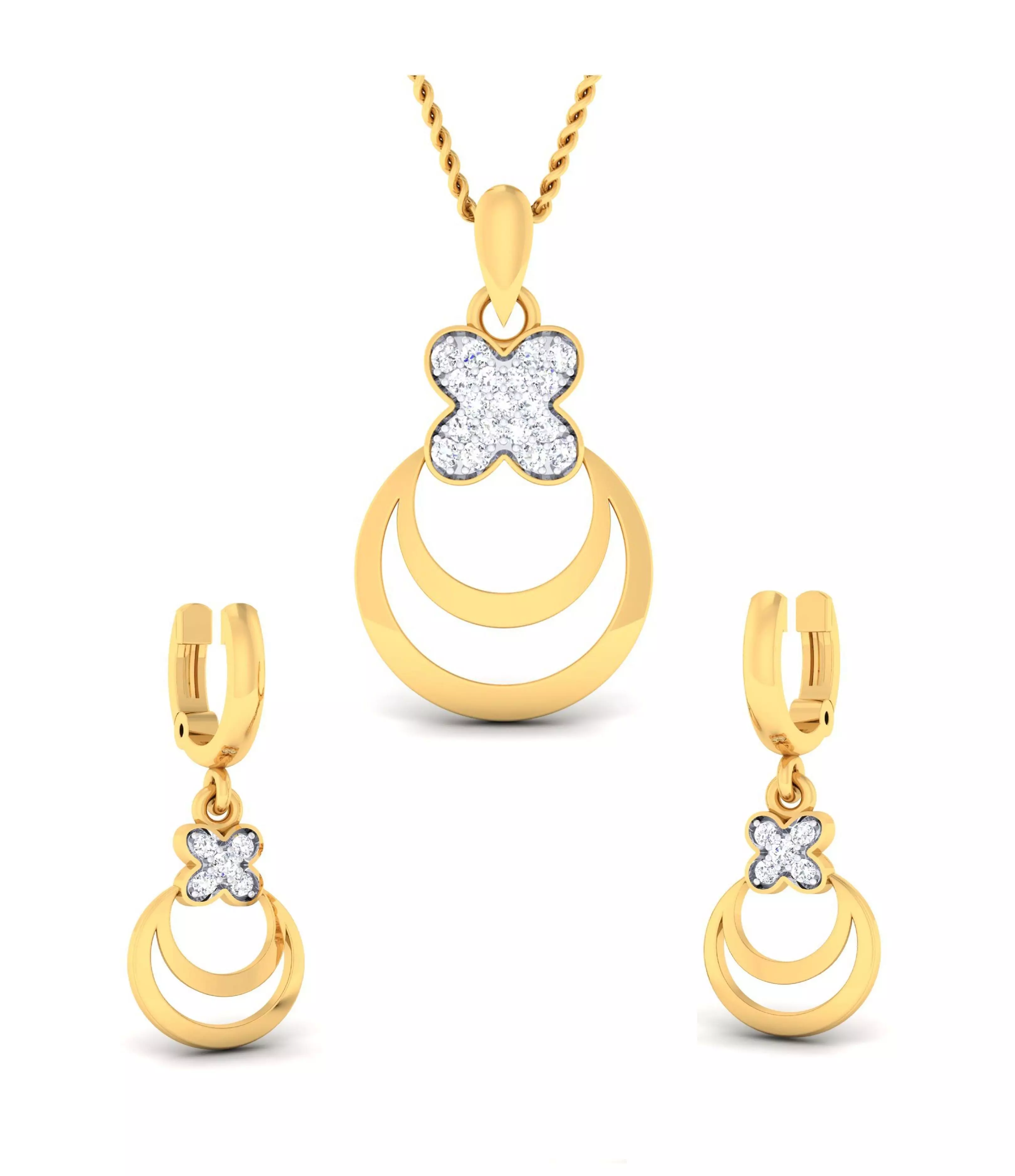 Women pendant-earrings set 3dm mgx render detail 3D print model 3D print model_0