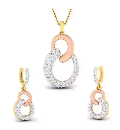Women pendant-earrings set 3dm mgx render detail 3D print model