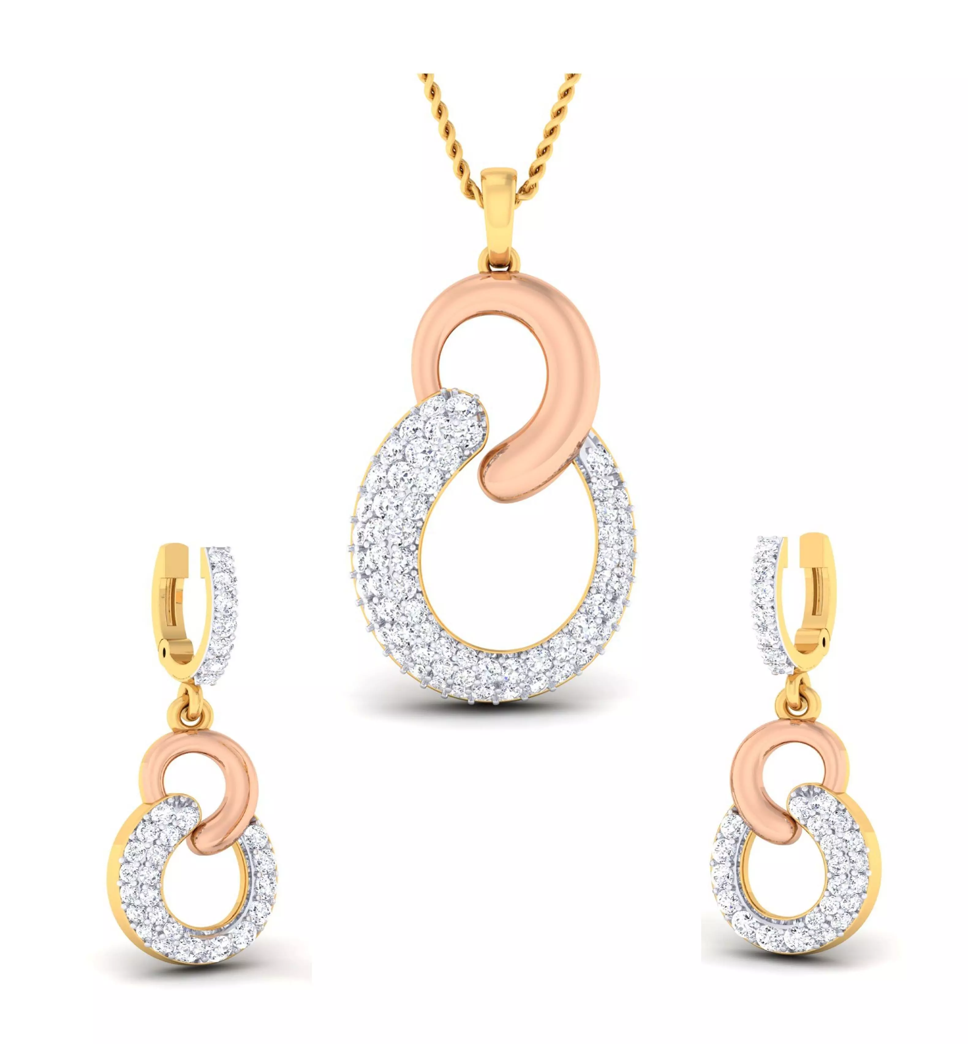 Women pendant-earrings set 3dm mgx render detail 3D print model 3D print model_0