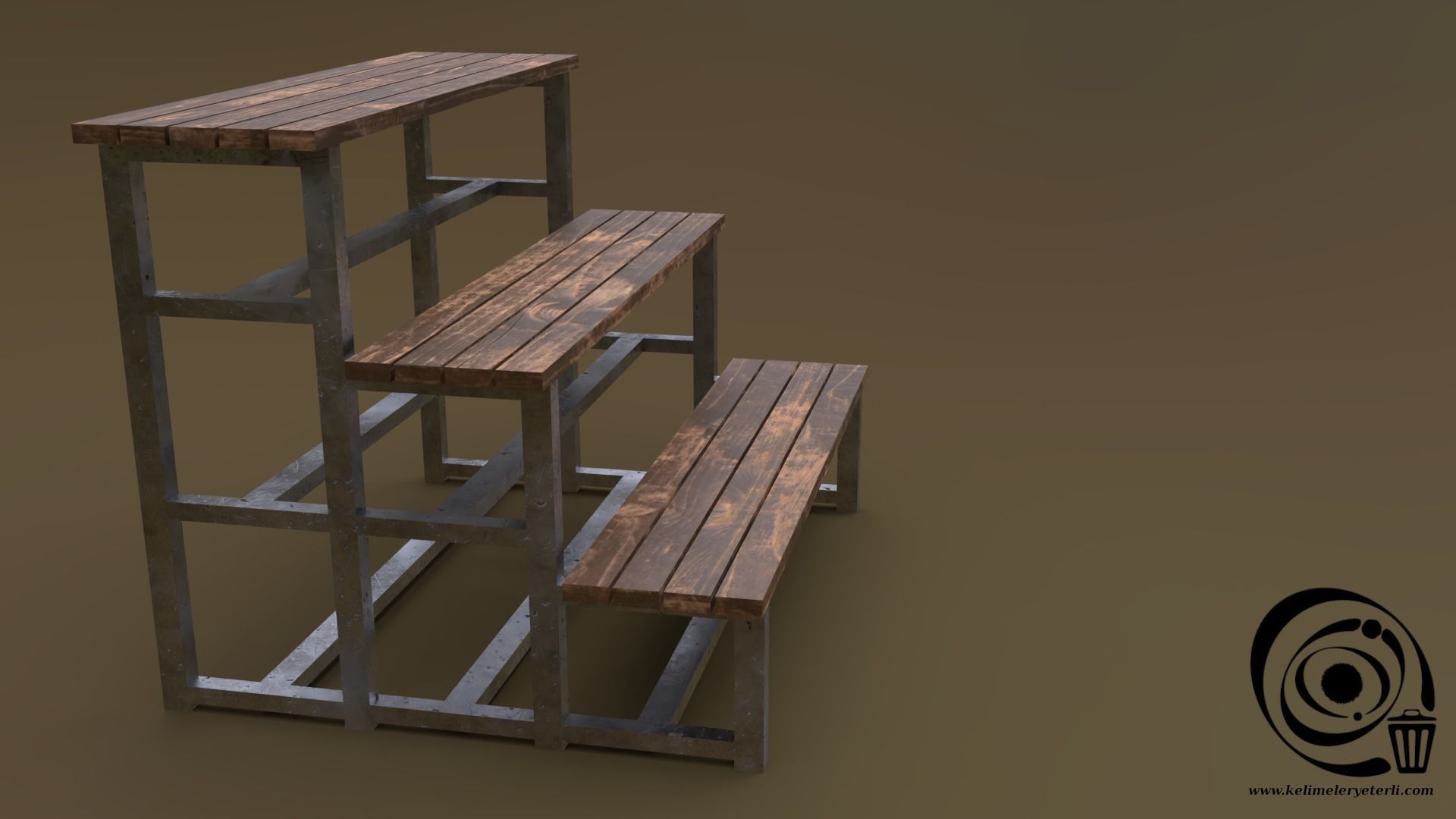 Tribune 06 R Low-poly 3D model_1