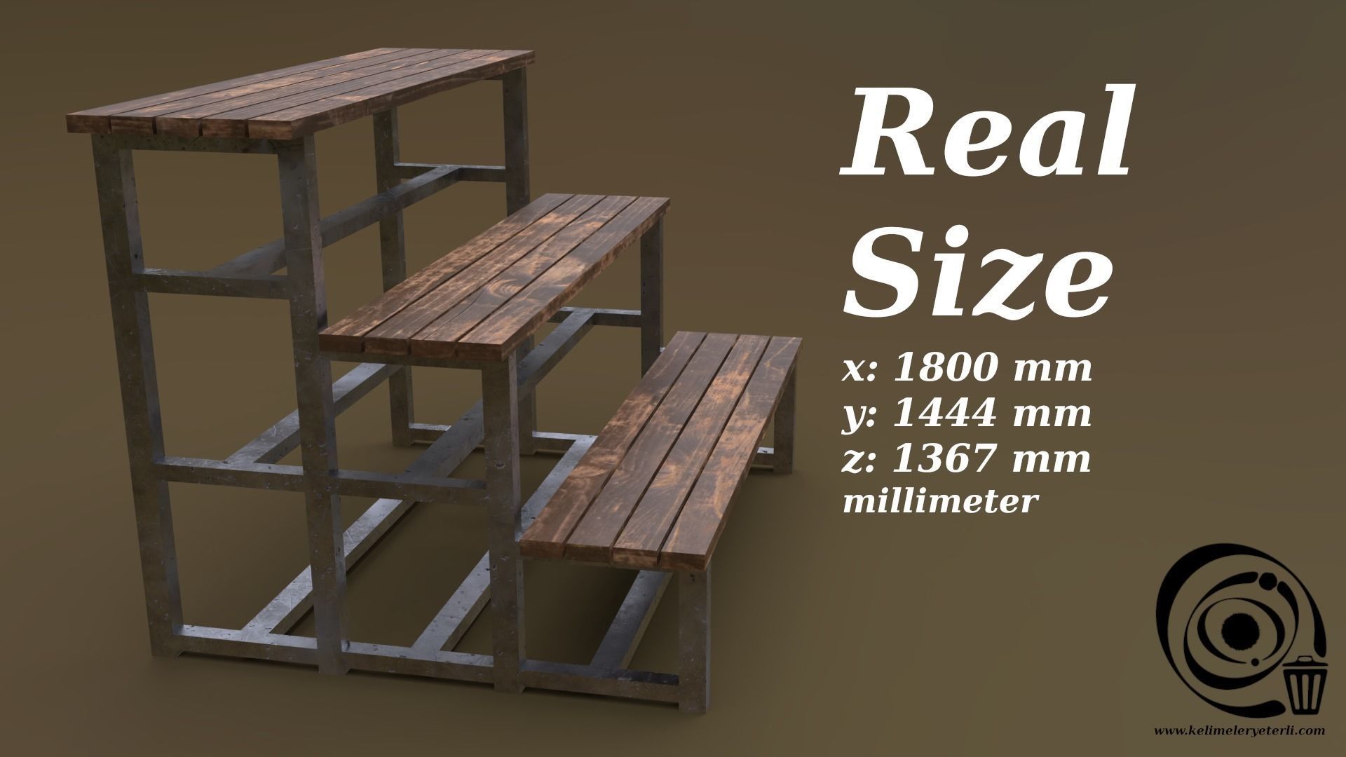 Tribune 06 R Low-poly 3D model_3