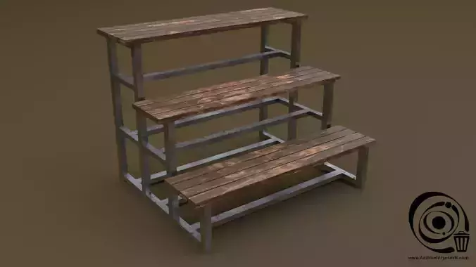 Tribune 06 R Low-poly 3D model