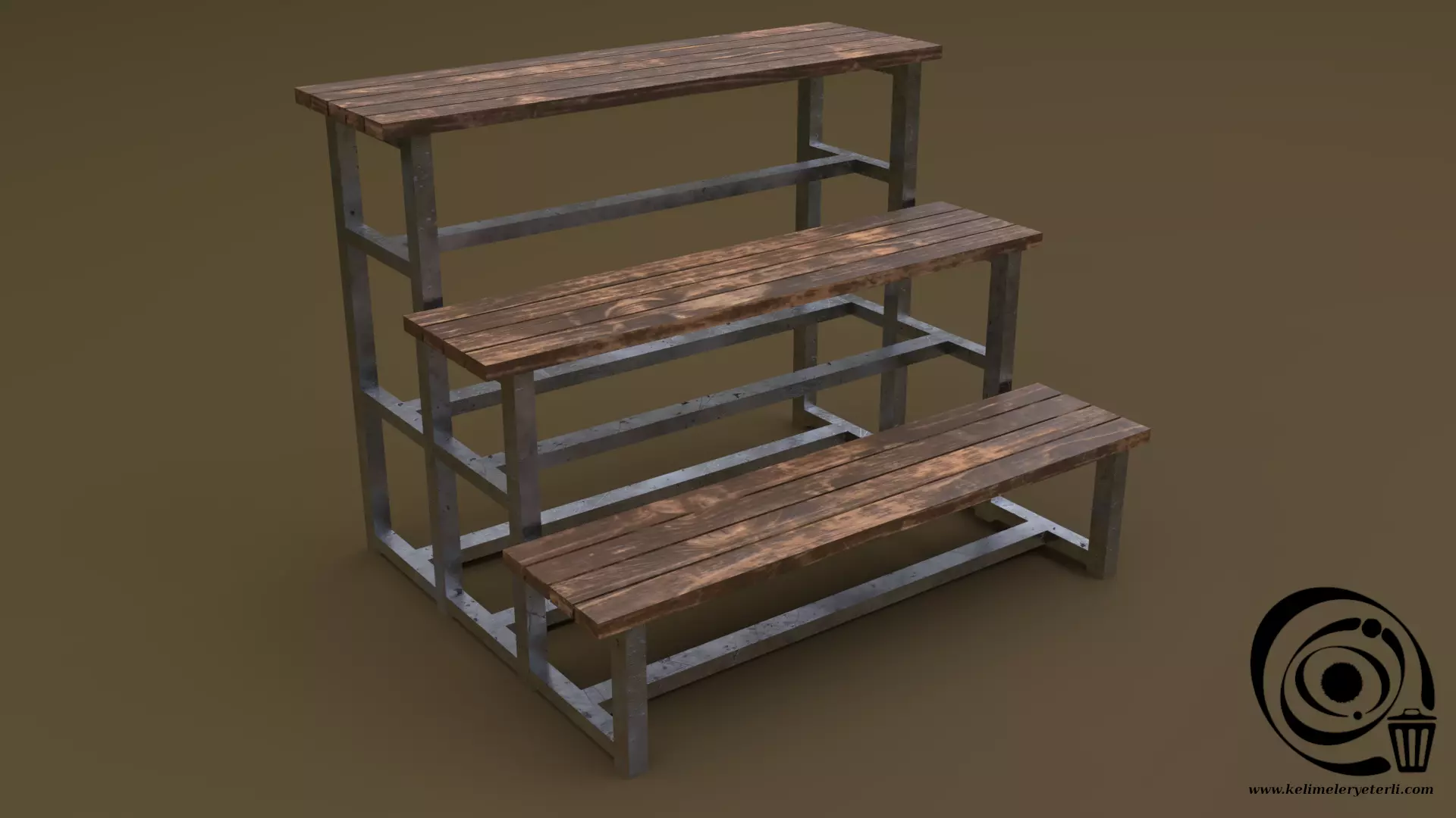 Tribune 06 R Low-poly 3D model_0