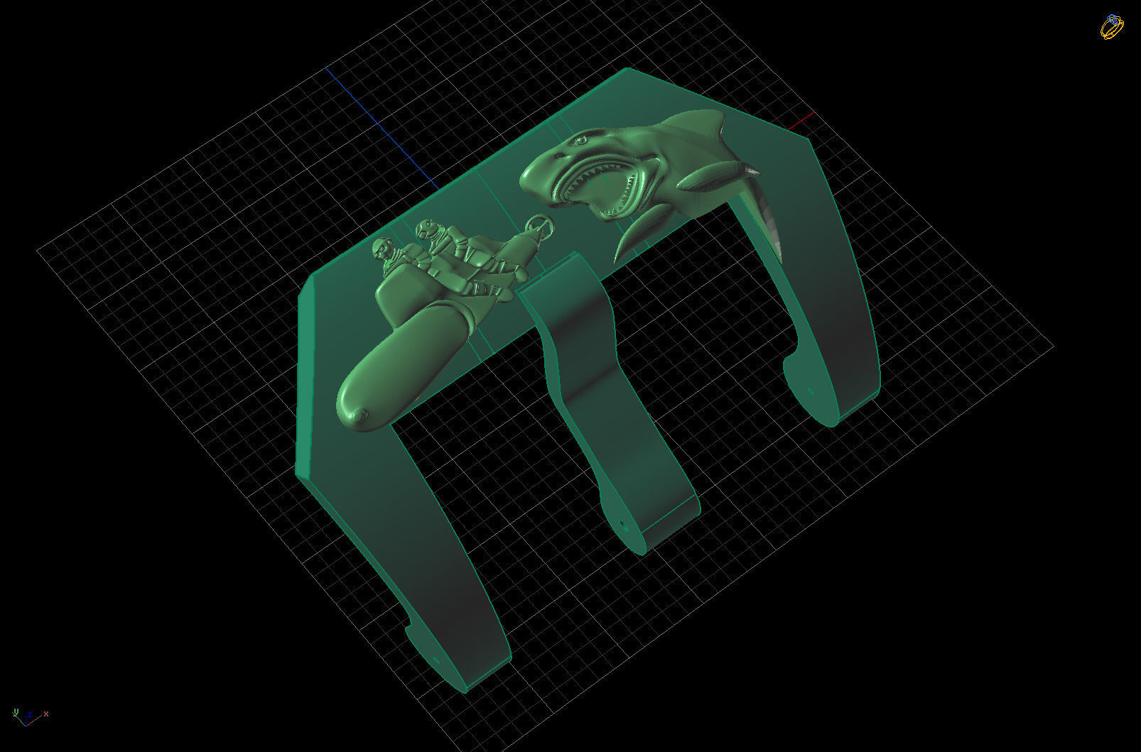 submarine and torpedoes 3D print model_9