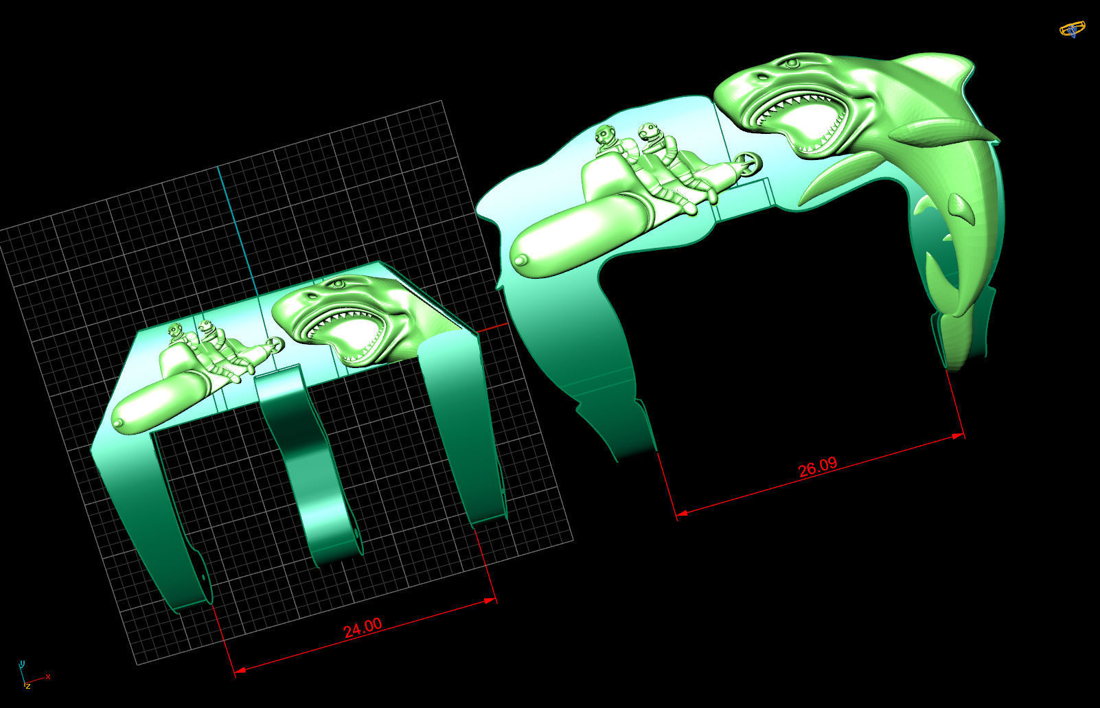 submarine and torpedoes 3D print model_18