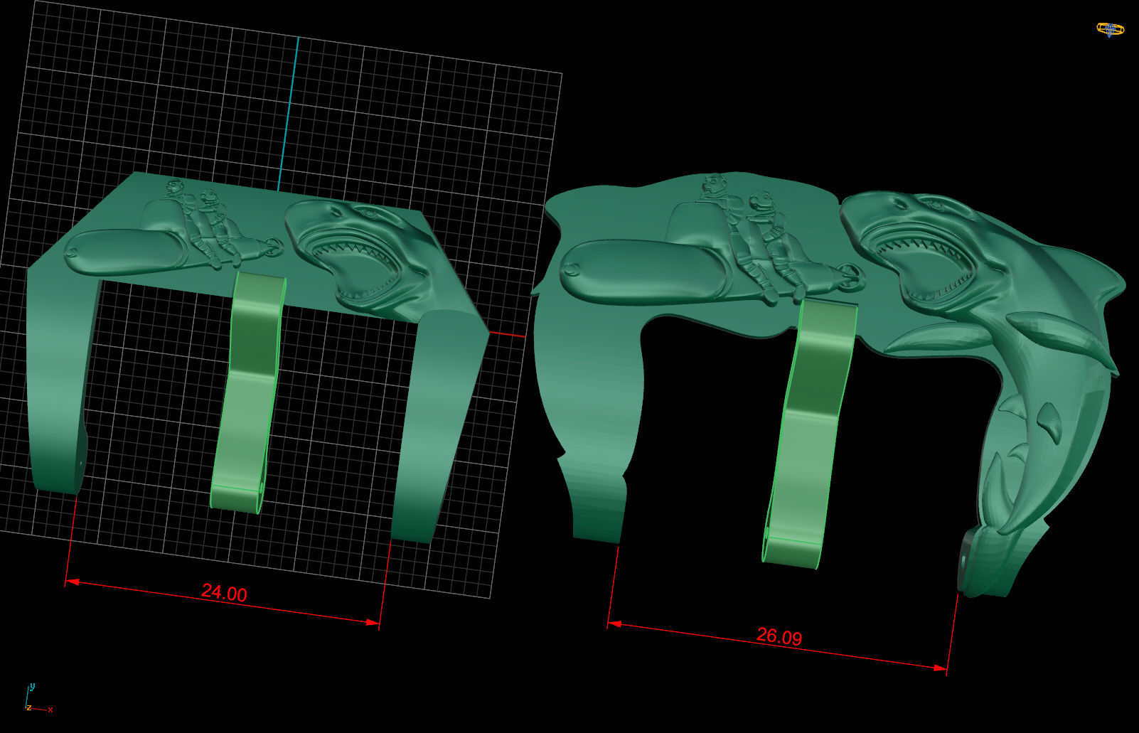 submarine and torpedoes 3D print model_12