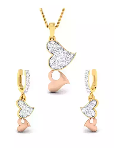 Women pendant-earrings set 3dm mgx render detail 3D print model