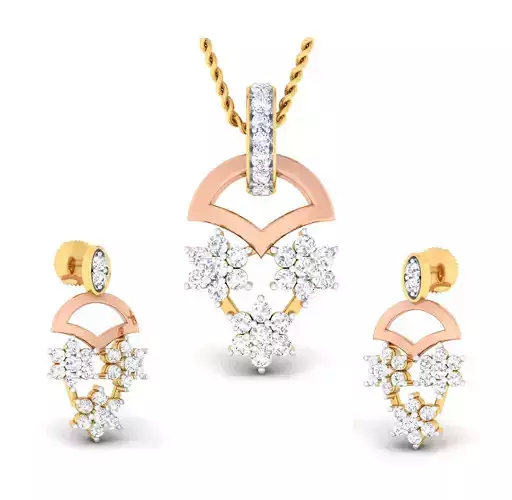 Women pendant-earrings set 3dm mgx render detail 3D print model