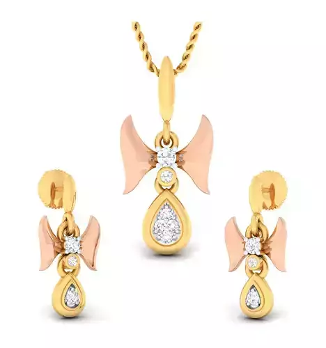 Women pendant-earrings set 3dm mgx render detail 3D print model