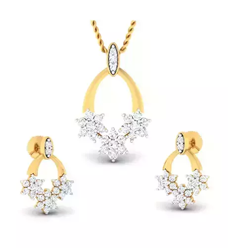 Women pendant-earrings set 3dm mgx render detail 3D print model