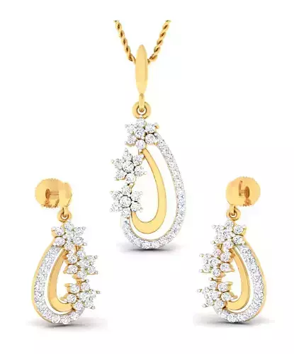 Women pendant-earrings set 3dm mgx render detail 3D print model