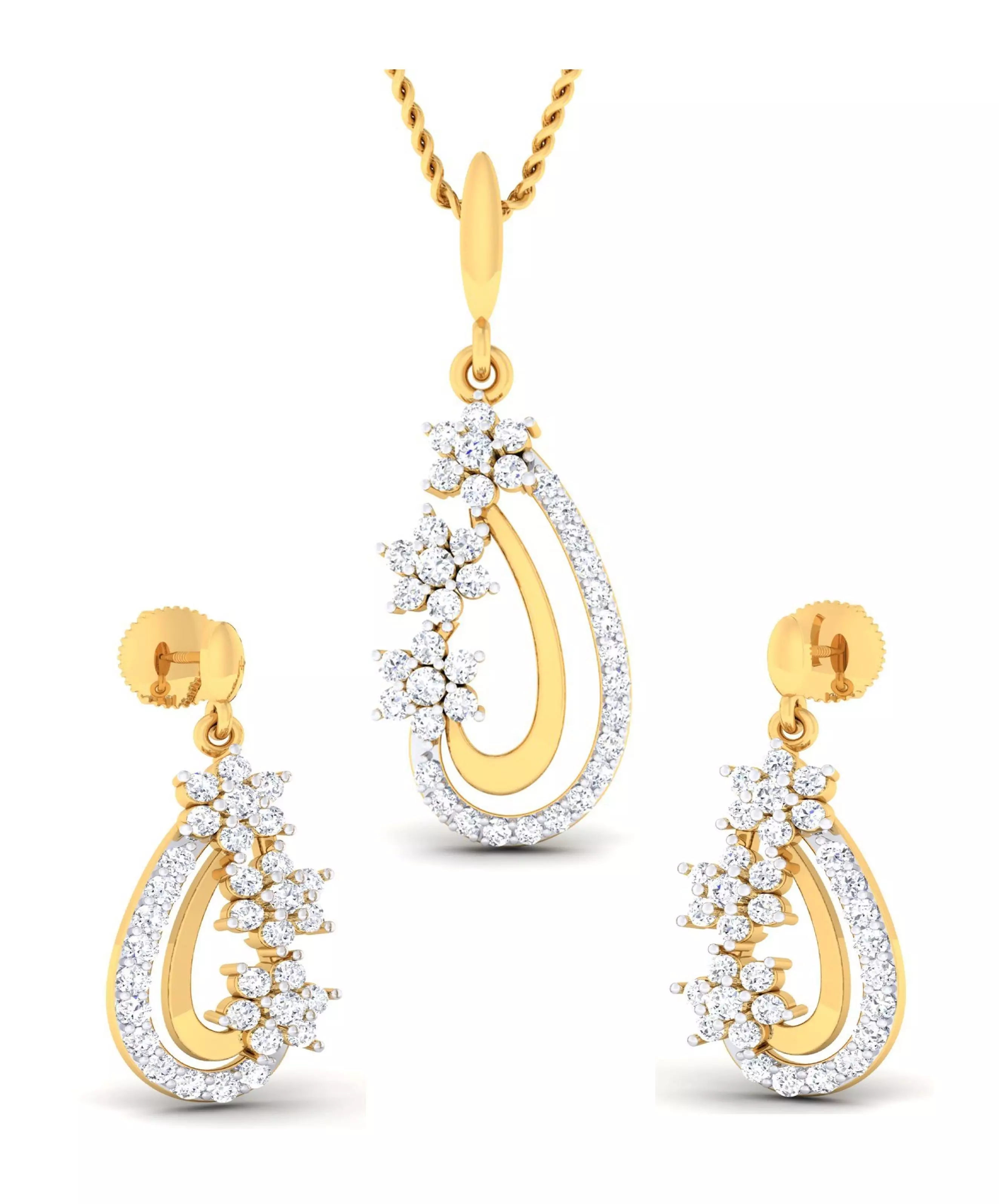 Women pendant-earrings set 3dm mgx render detail 3D print model 3D print model_0