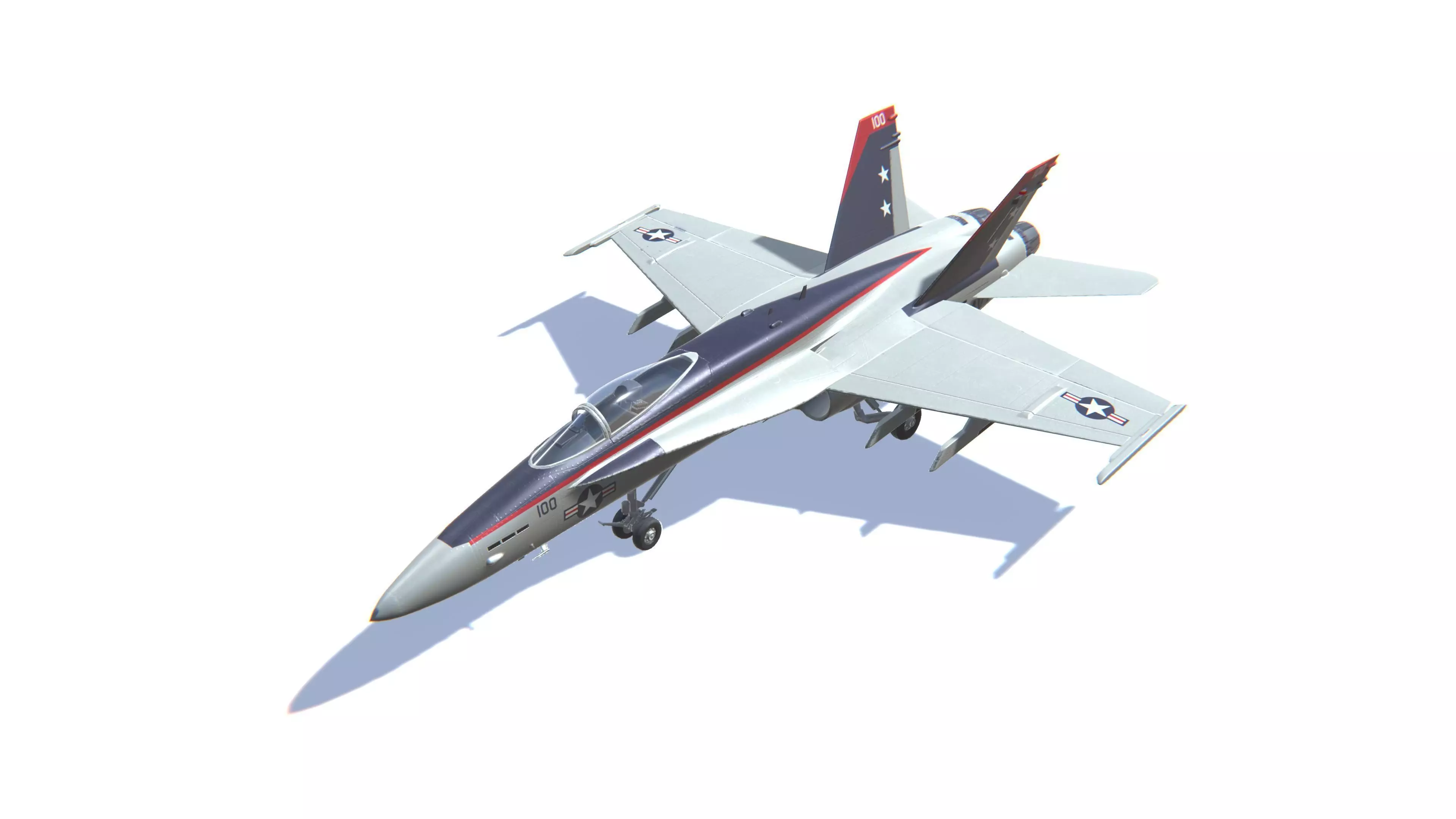FA-18 Hornet Jet Fighter Aircraft Low-poly 3D model_0
