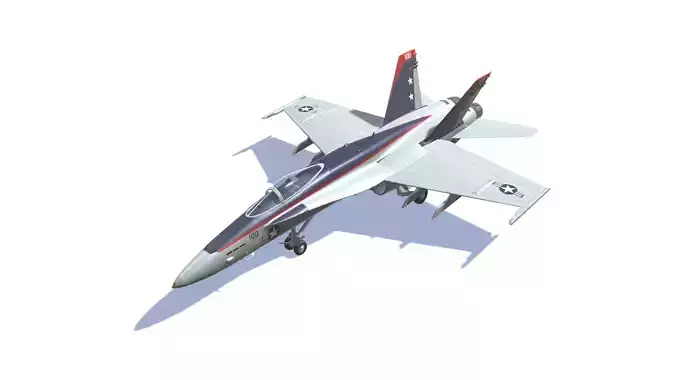 FA-18 Hornet Jet Fighter Aircraft Low-poly 3D model