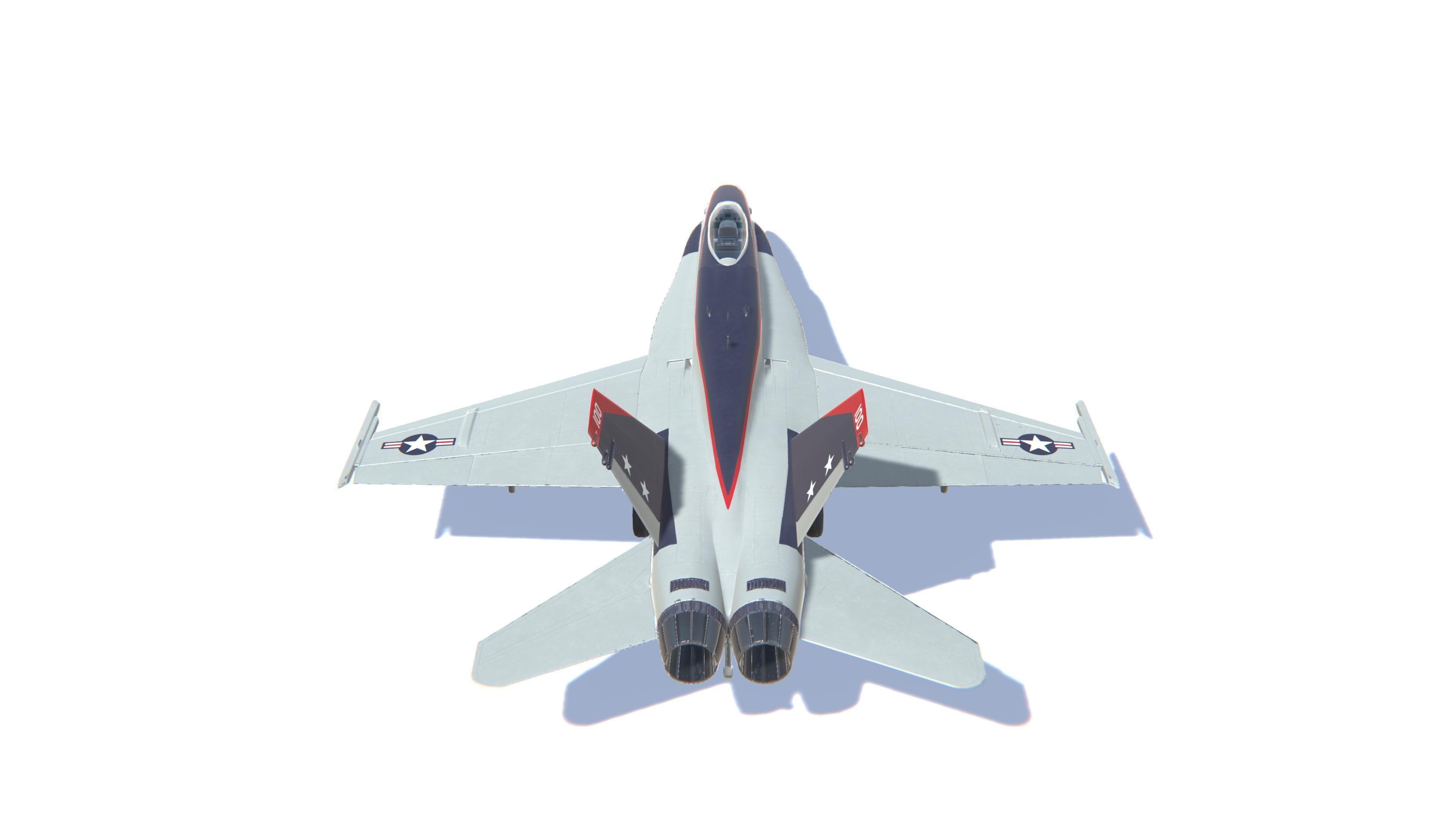 FA-18 Hornet Jet Fighter Aircraft Low-poly 3D model_6