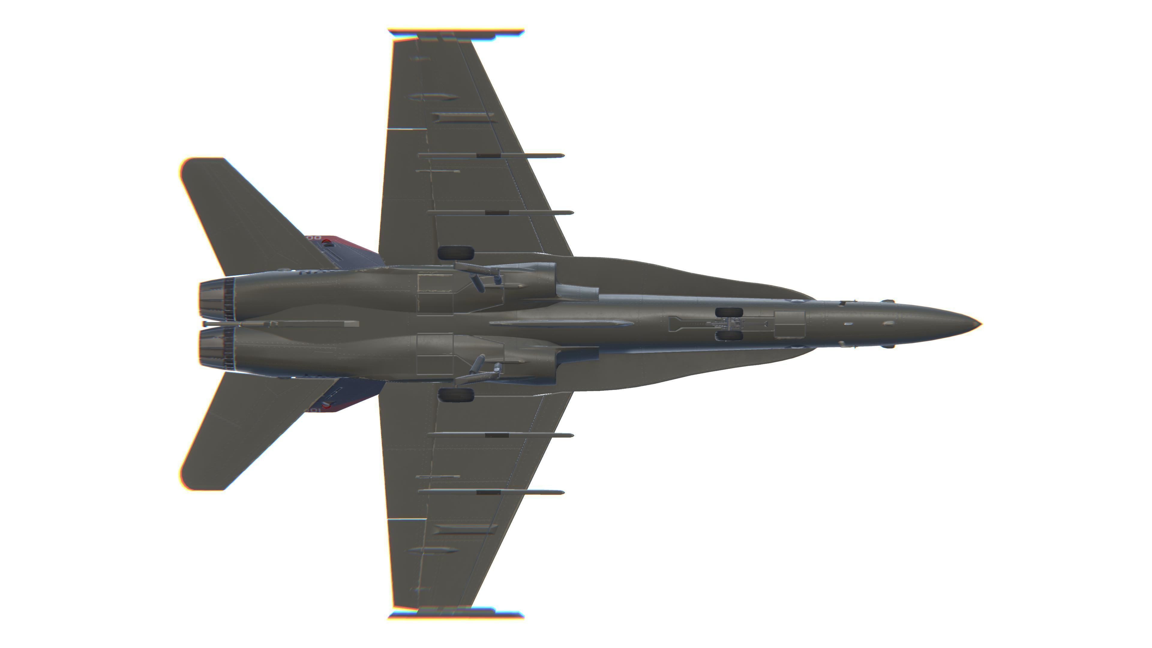 FA-18 Hornet Jet Fighter Aircraft Low-poly 3D model_23