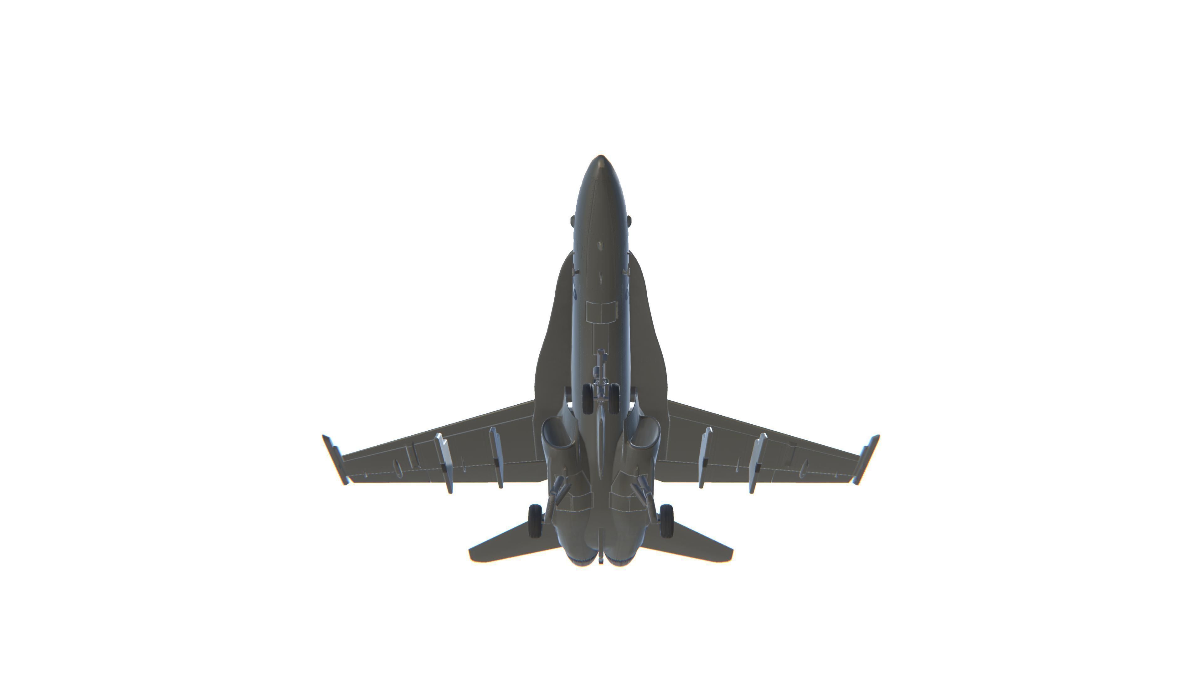 FA-18 Hornet Jet Fighter Aircraft Low-poly 3D model_11