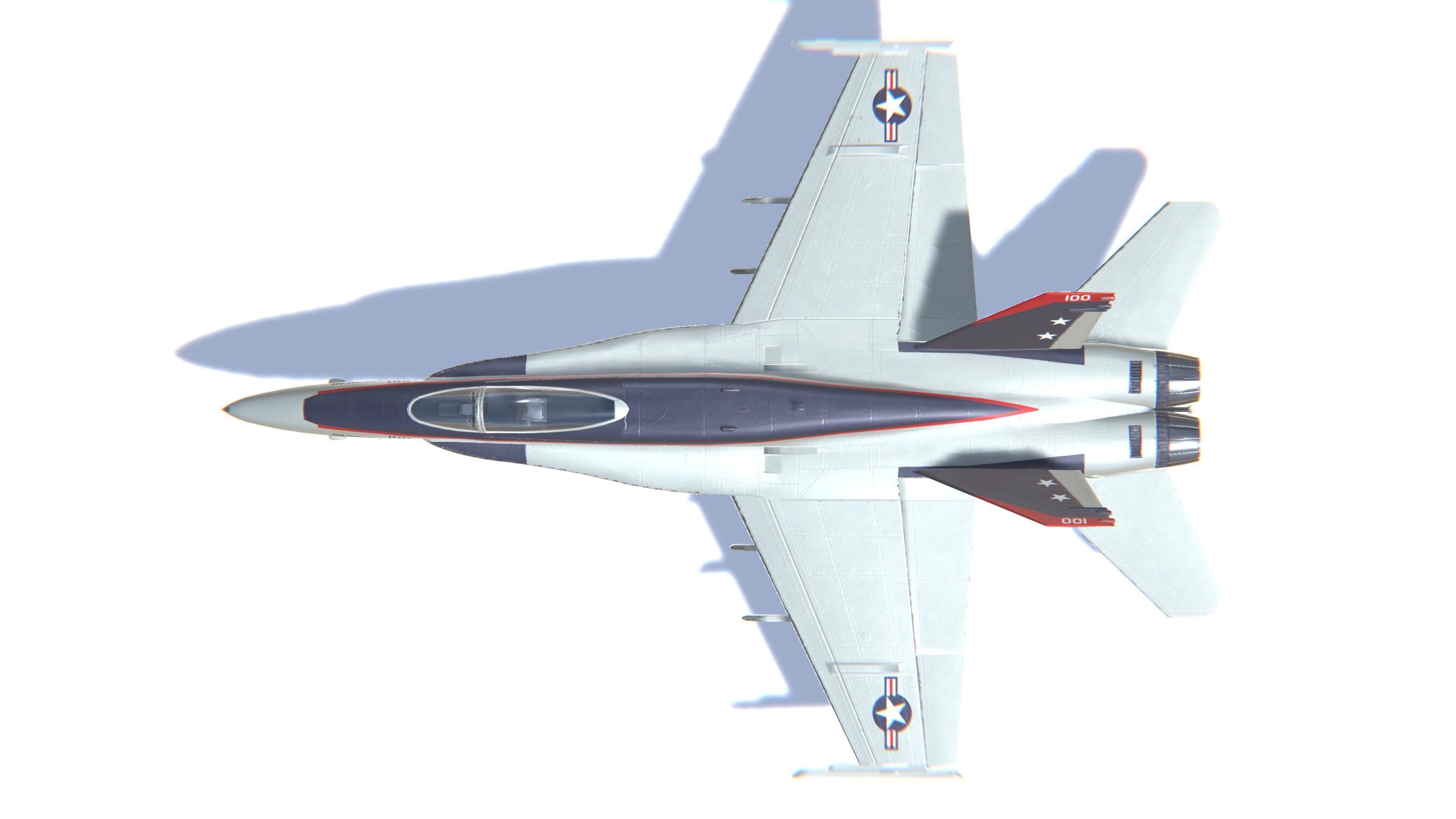FA-18 Hornet Jet Fighter Aircraft Low-poly 3D model_22