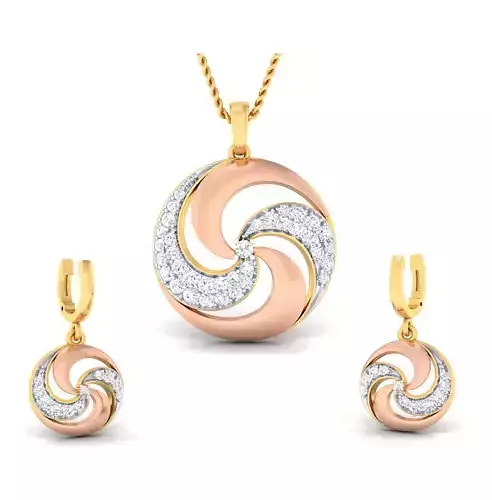 Women pendant-earrings set 3dm mgx render detail 3D print model