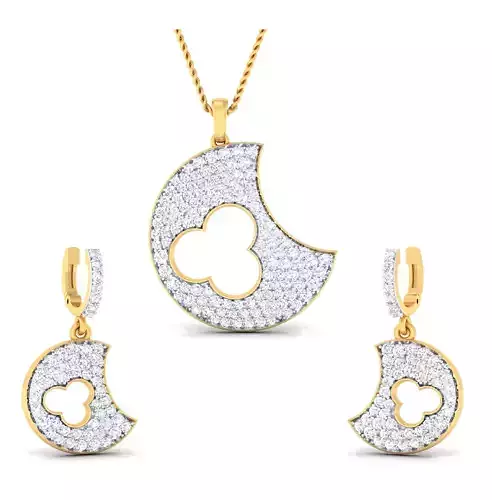 Women pendant-earrings set 3dm mgx render detail 3D print model