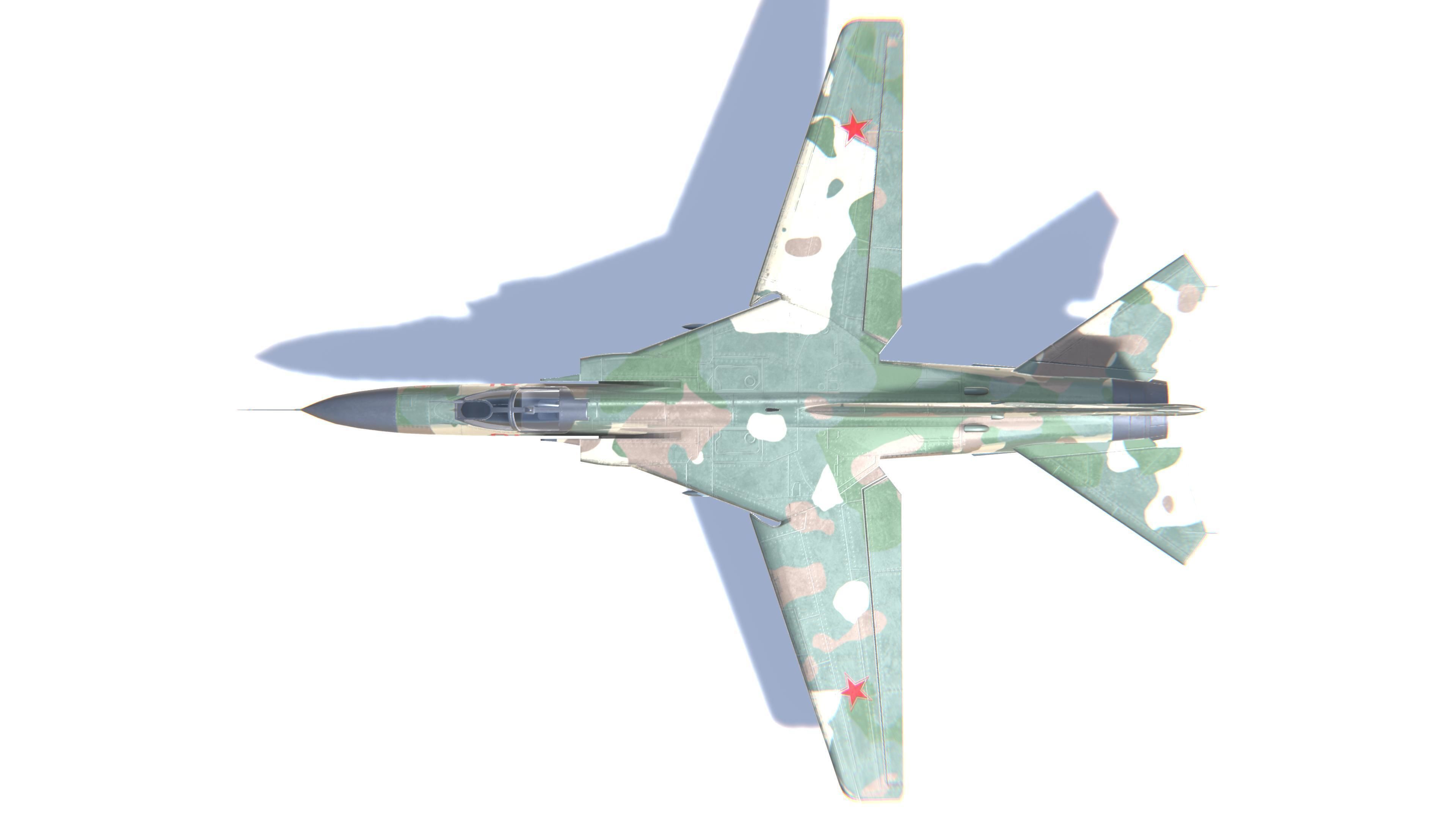 MIG-23 Flogger Jet Fighter Aircraft Low-poly 3D model_22