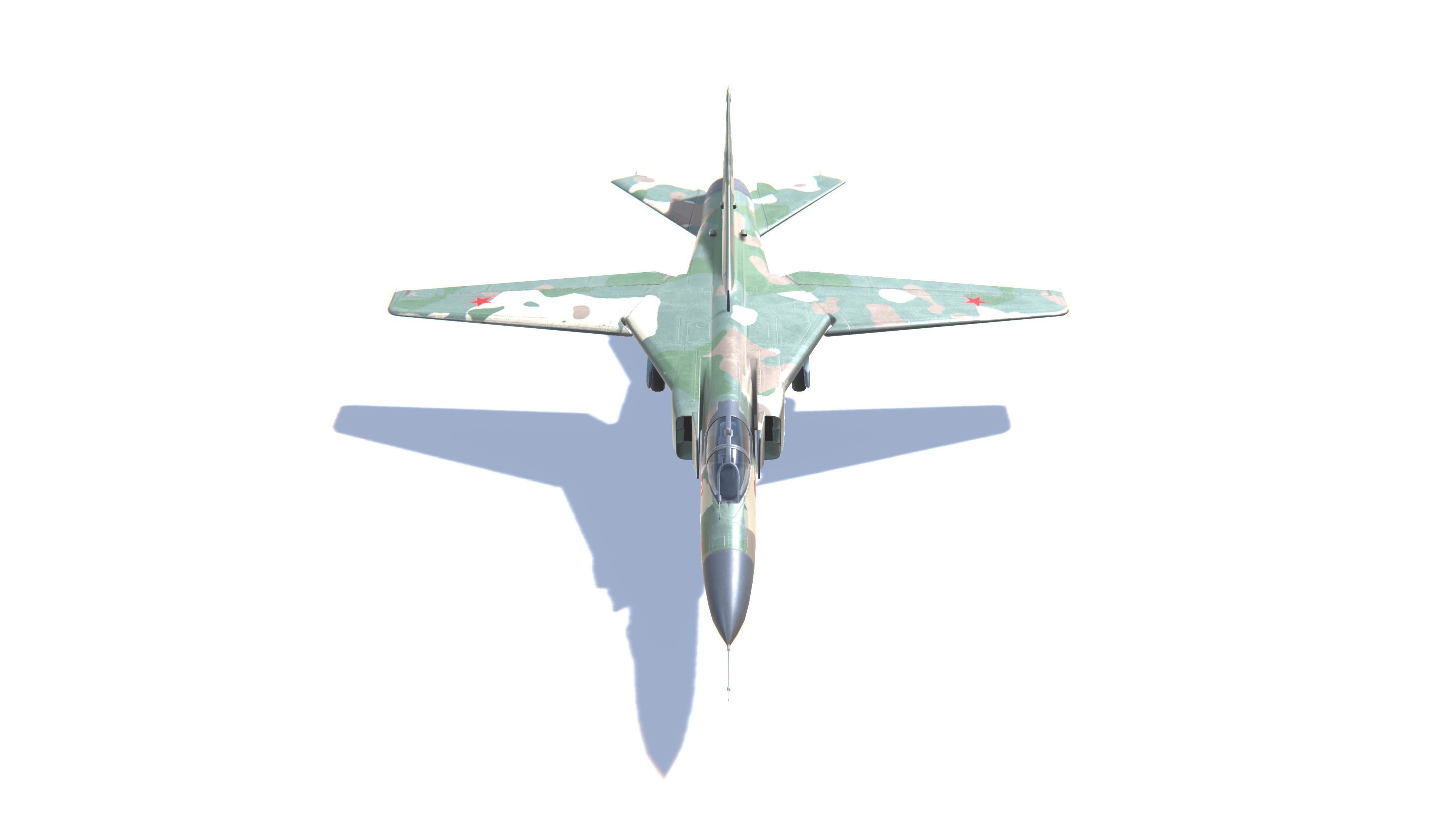 MIG-23 Flogger Jet Fighter Aircraft Low-poly 3D model_2
