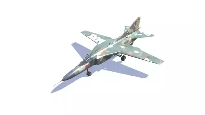 MIG-23 Flogger Jet Fighter Aircraft Low-poly 3D model