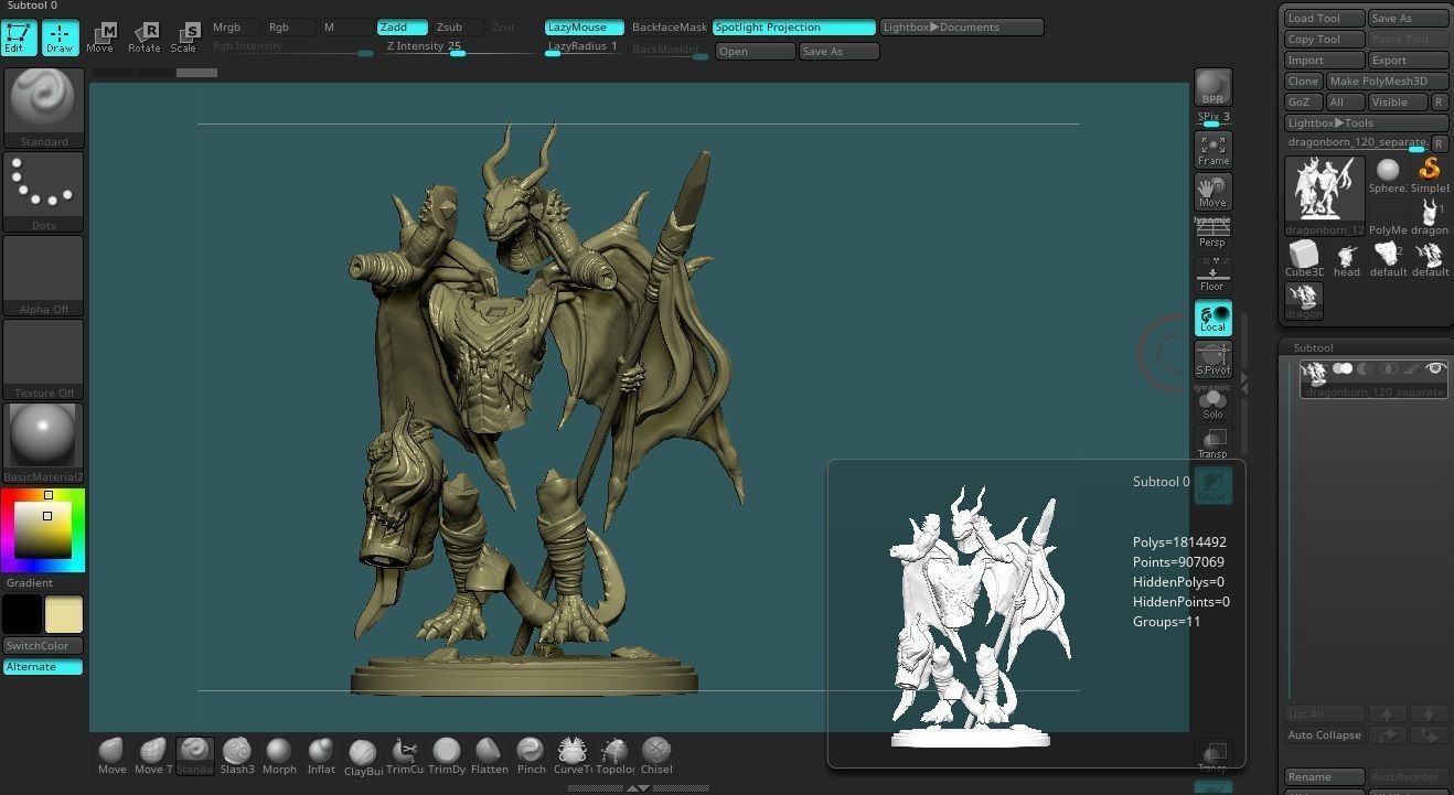 Dragonborn wizard or sorcerer DnD  for 3D printer 3D print model_2