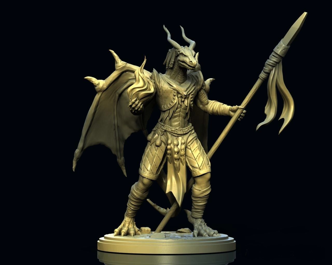 Dragonborn wizard or sorcerer DnD  for 3D printer 3D print model_0