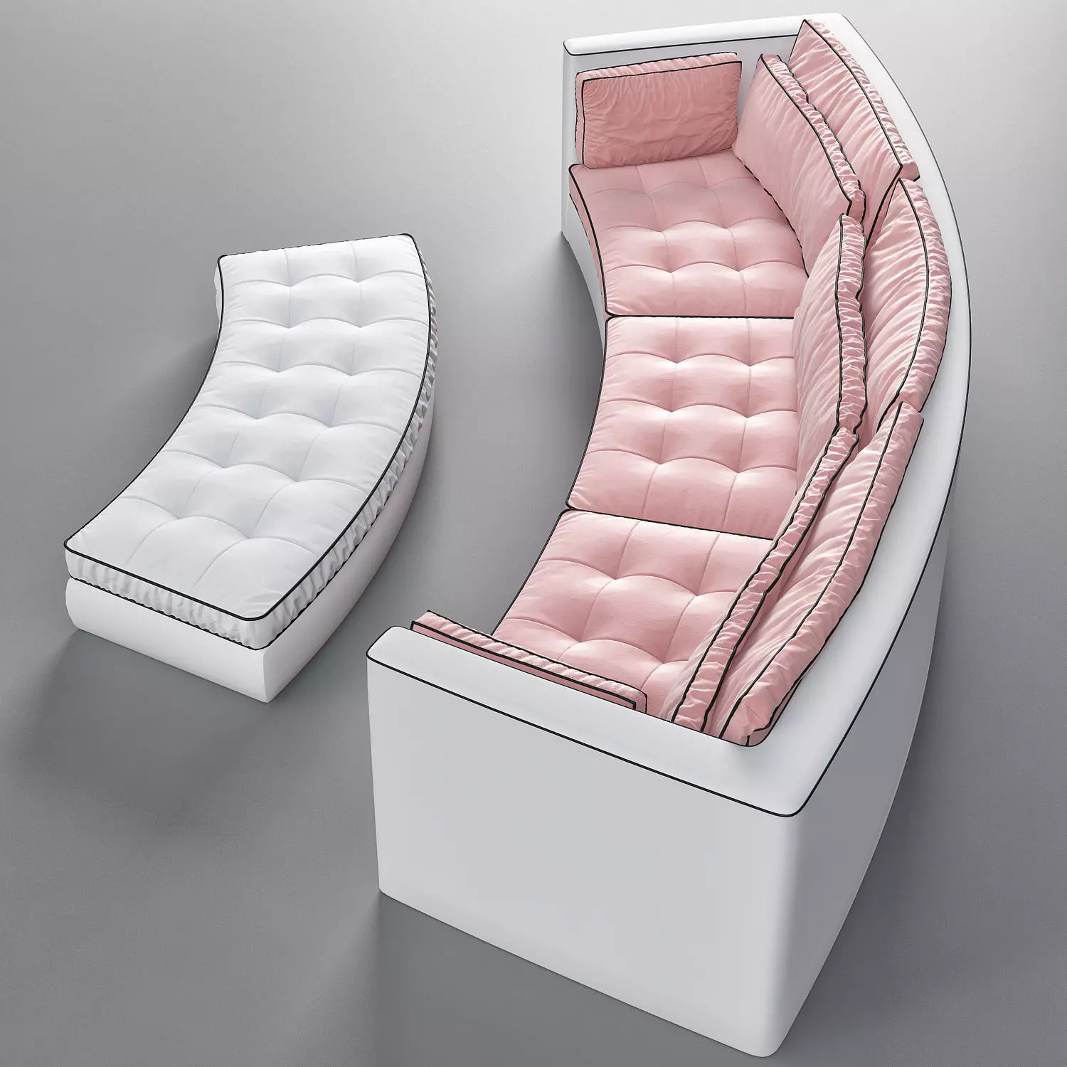 Circle Couch sofa 3D model_0