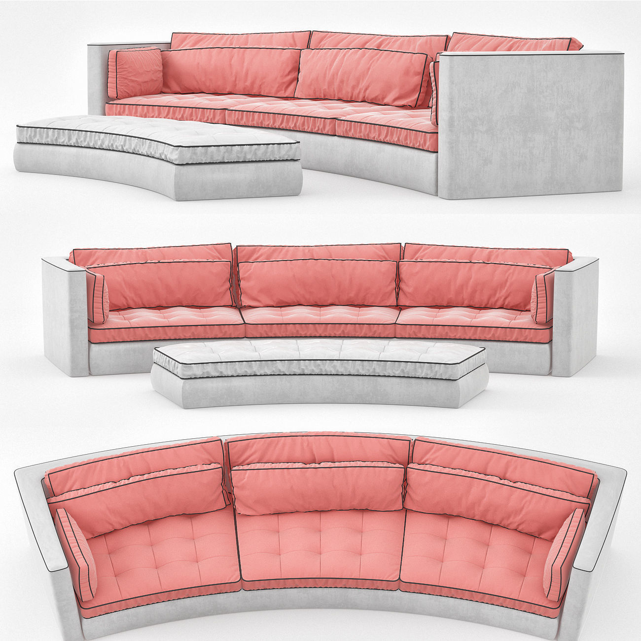 Circle Couch sofa 3D model_1