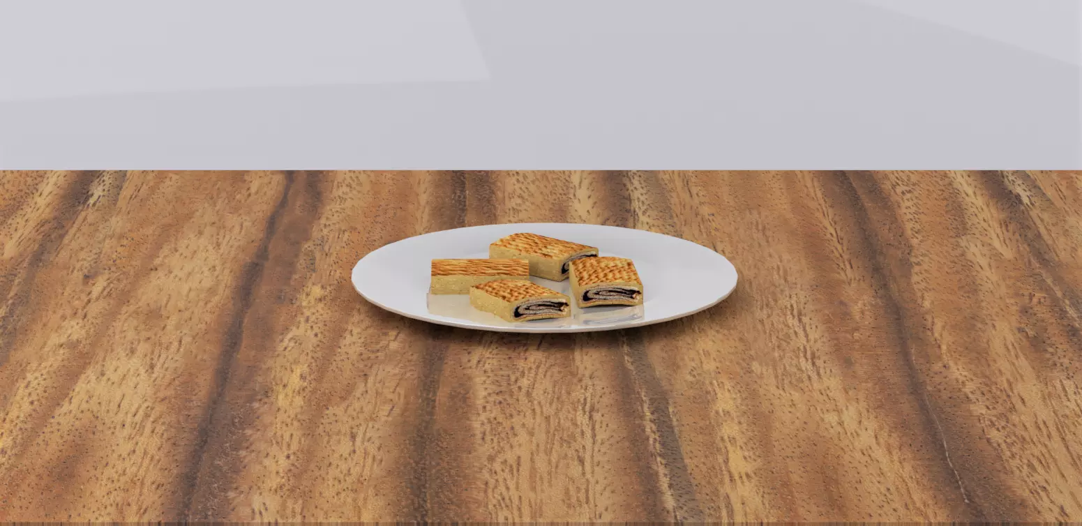 Date Biscuit Low-poly 3D model_0