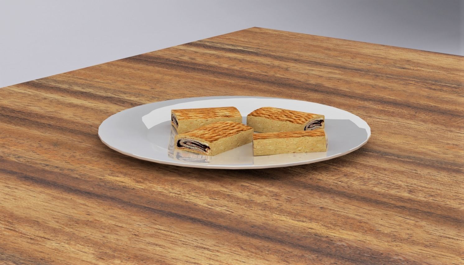 Date Biscuit Low-poly 3D model_1