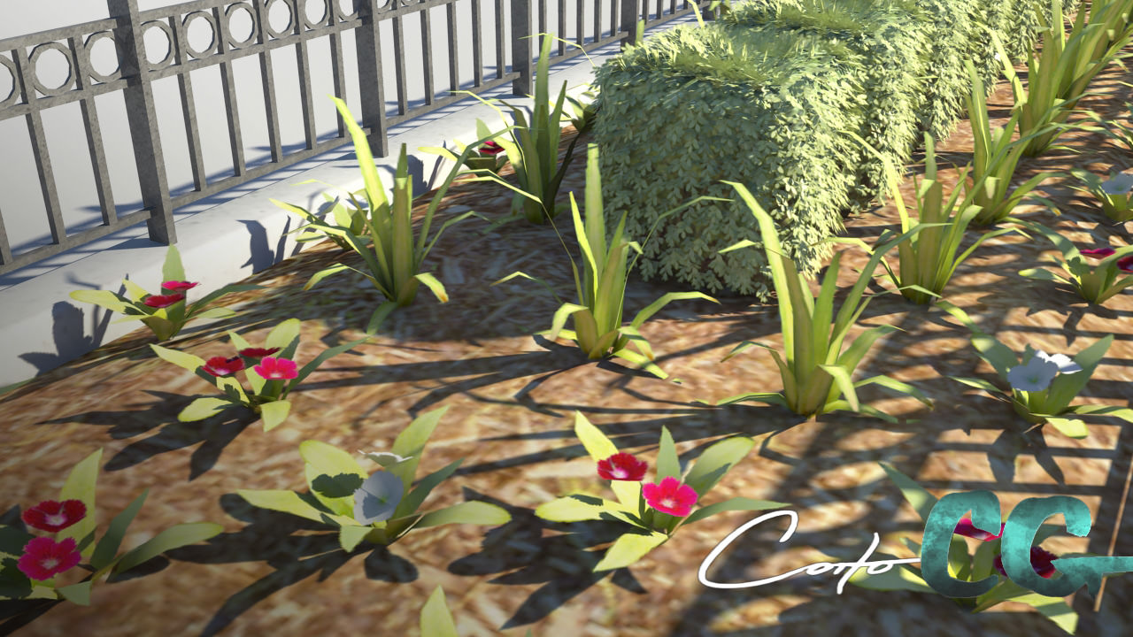 Fenced Planter Bed 3D model_8
