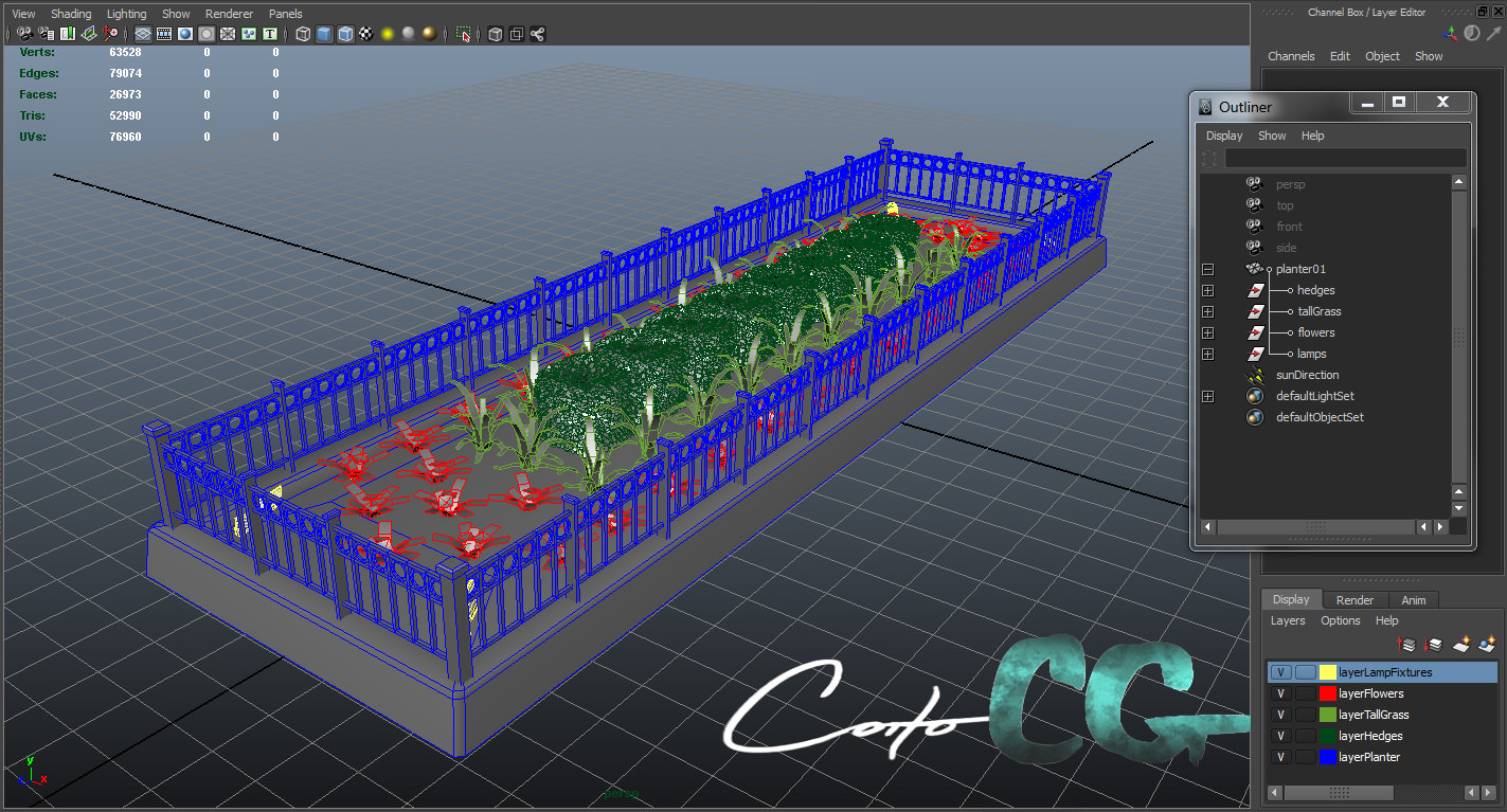 Fenced Planter Bed 3D model_7