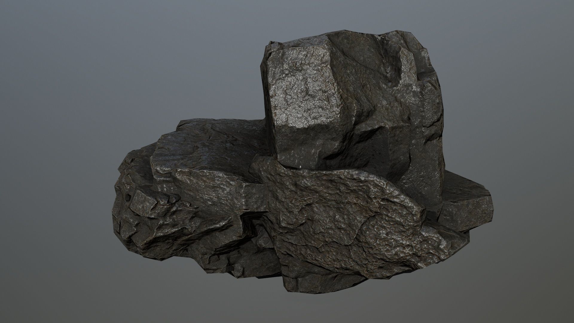 Rock set 2 Low-poly 3D model_4