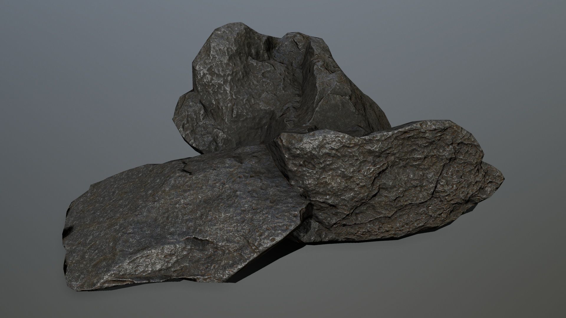 Rock set 2 Low-poly 3D model_2