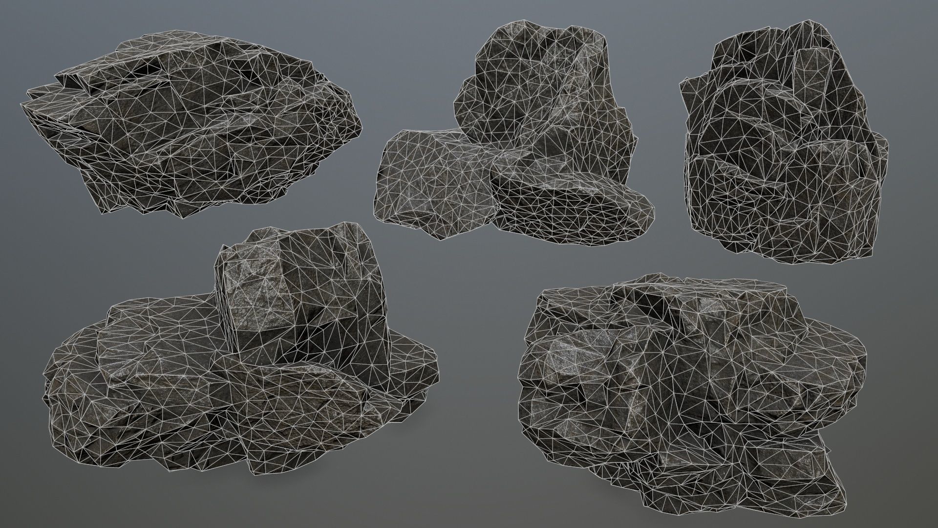 Rock set 2 Low-poly 3D model_15
