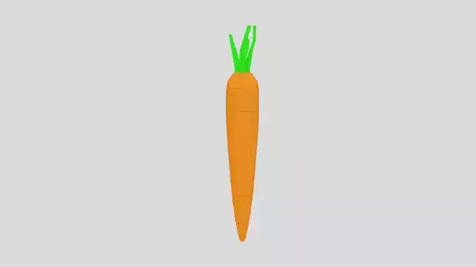 Low Poly Cartoon Carrot