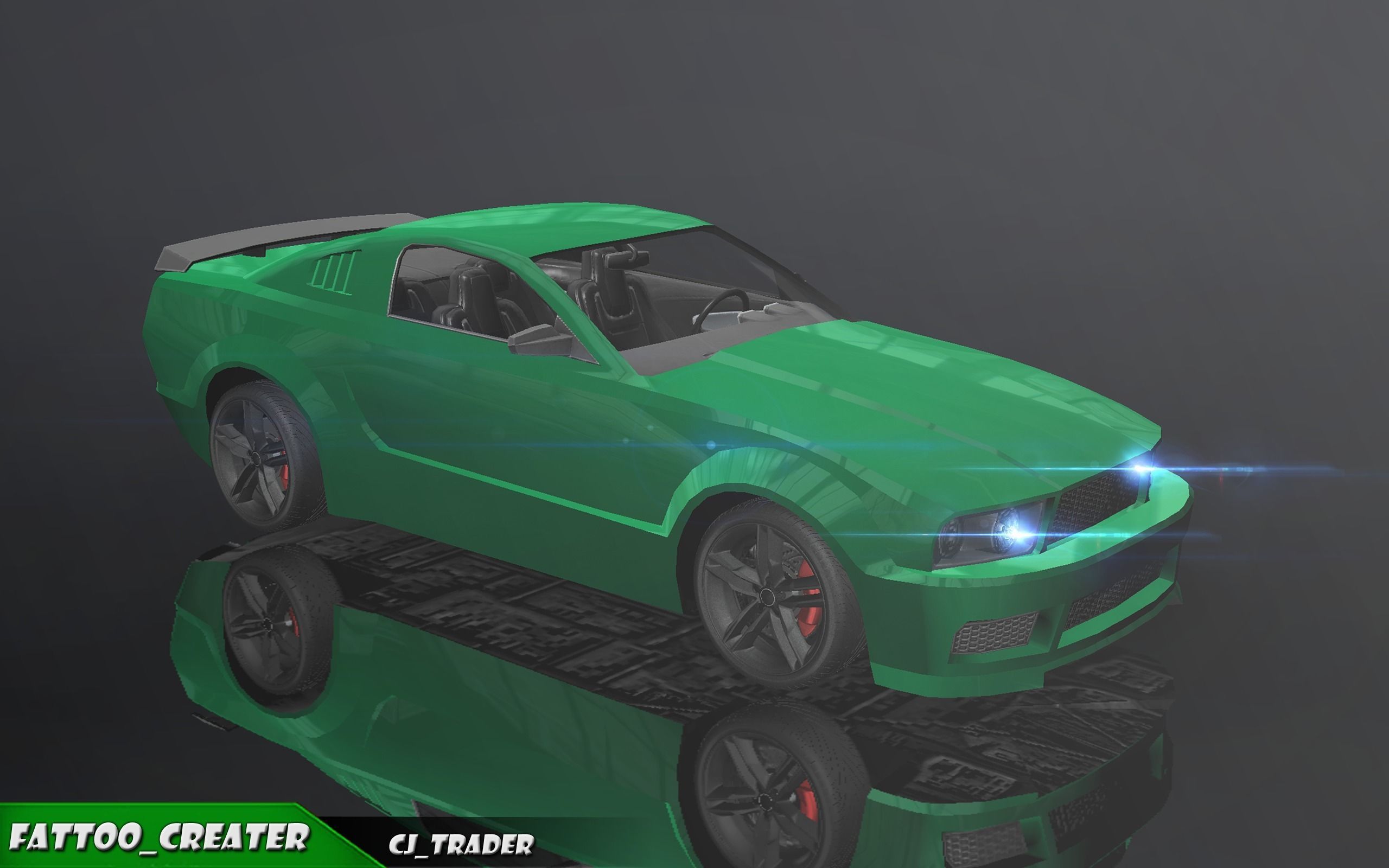 Lowpoly Racing Car Concept 3D Model Low-poly 3D model_1