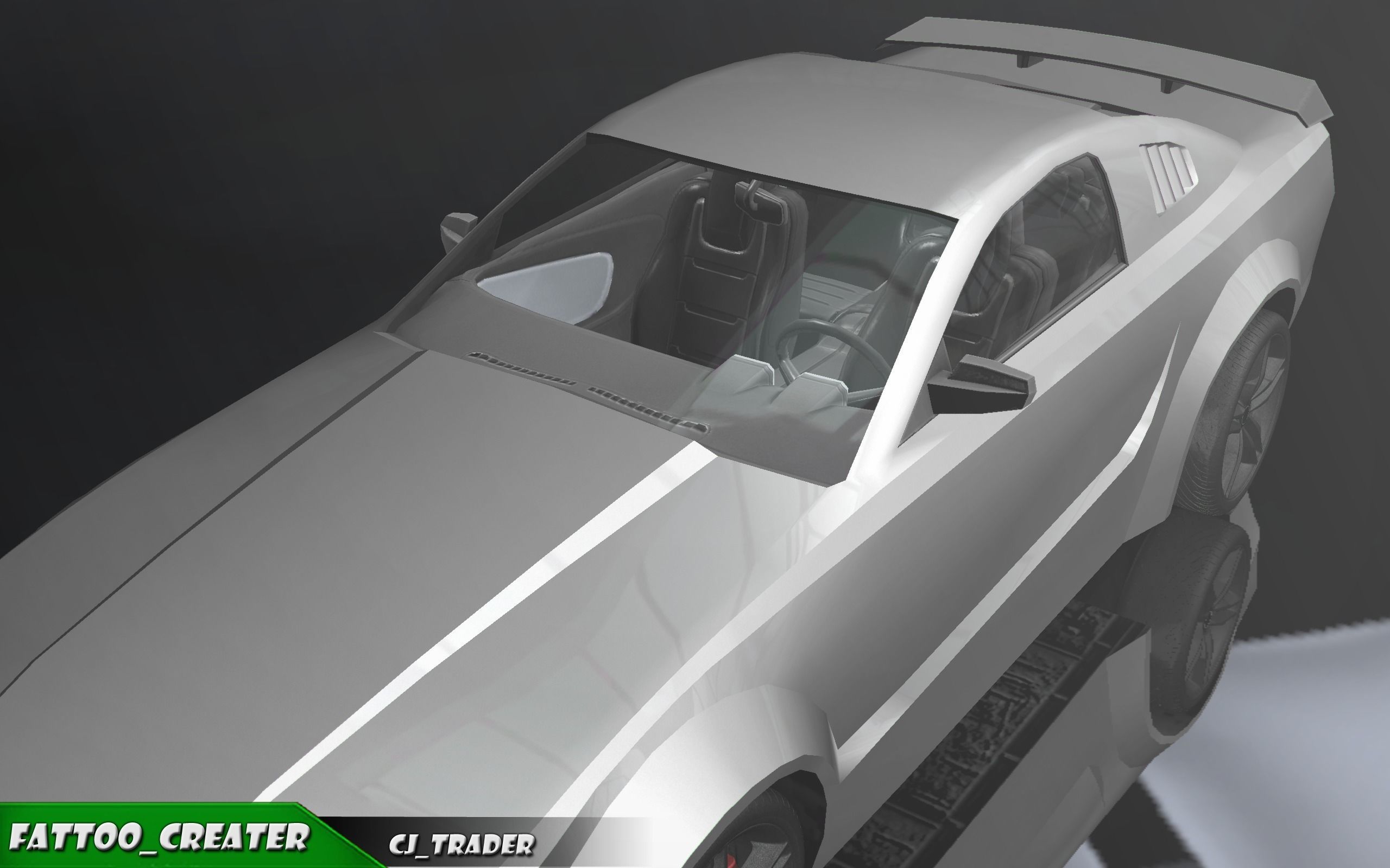 Lowpoly Racing Car Concept 3D Model Low-poly 3D model_6