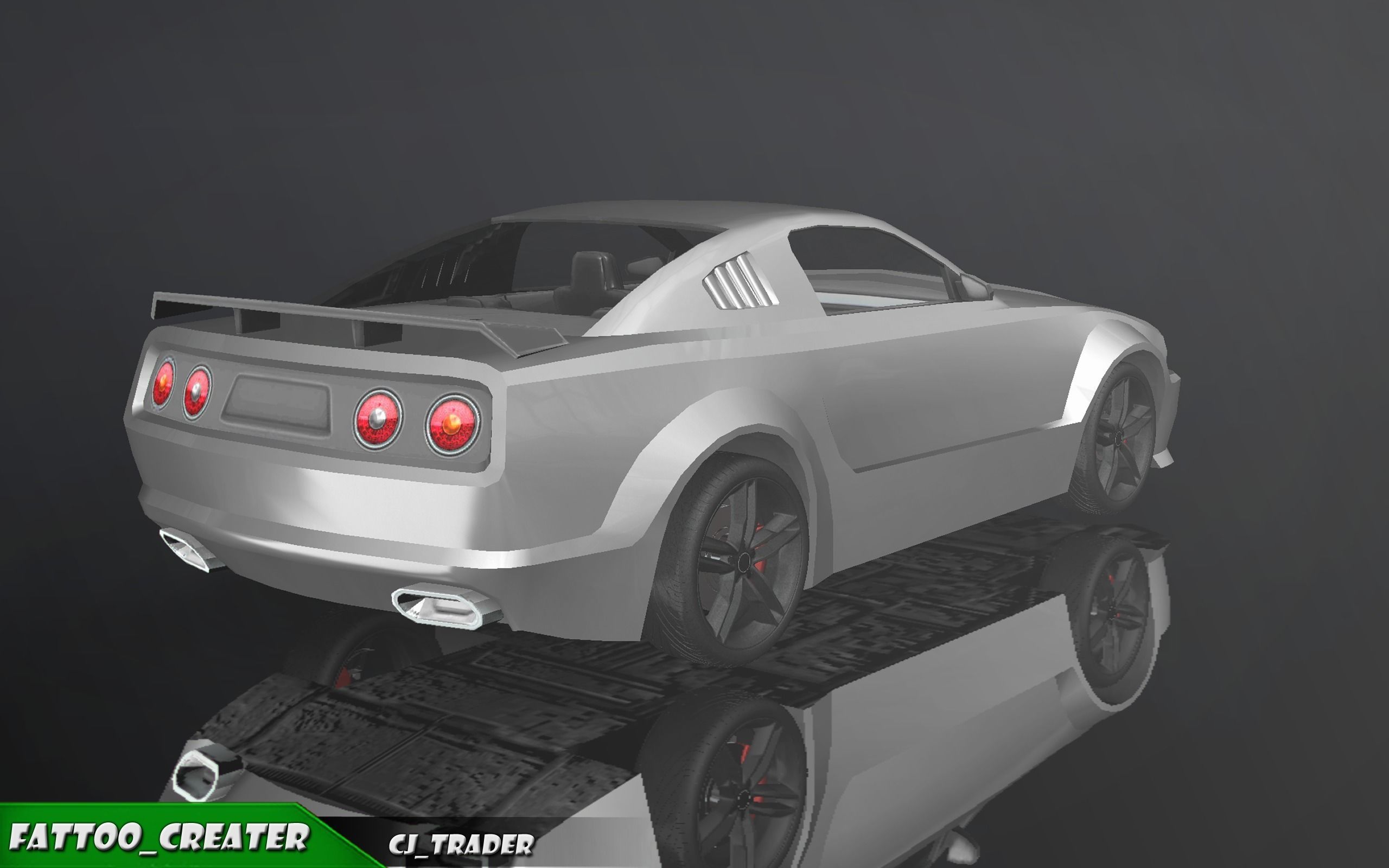 Lowpoly Racing Car Concept 3D Model Low-poly 3D model_5